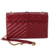 Saint Laurent Lambskin Matelasse Chevron Small Shoulder Bag Bordeaux